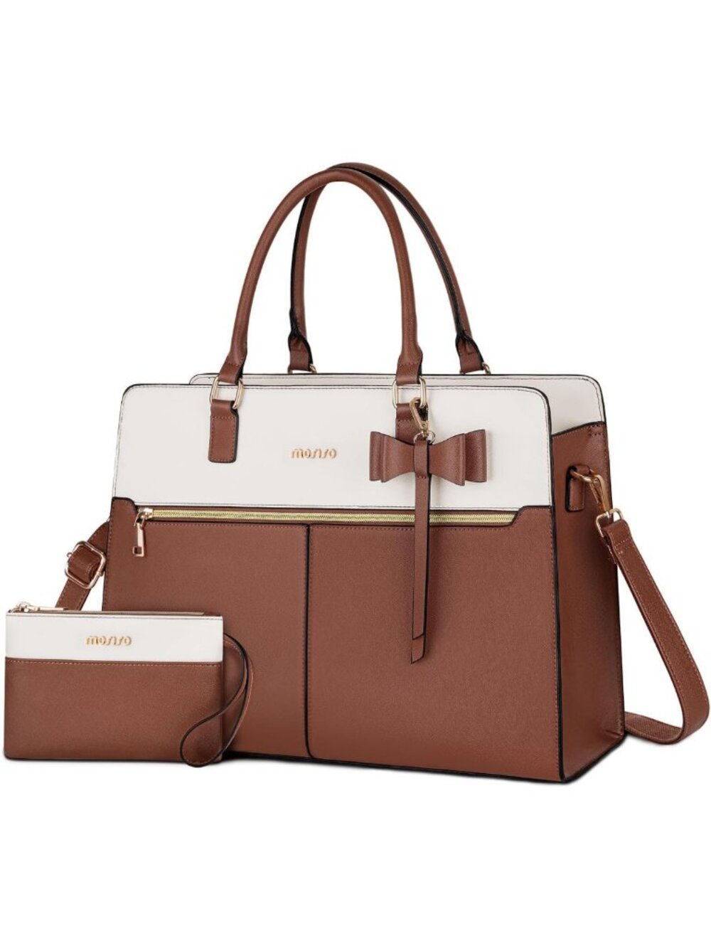 Stylish 15.6" Waterproof PU Leather Laptop Tote Bag for Women - Work & Travel